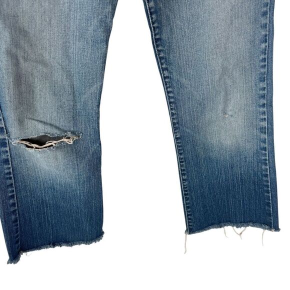 Abercrombie & Fitch Y2K Vintage Relaxed Leg Busted Knee Cropped Jeans Sz 6L - Picture 14 of 15